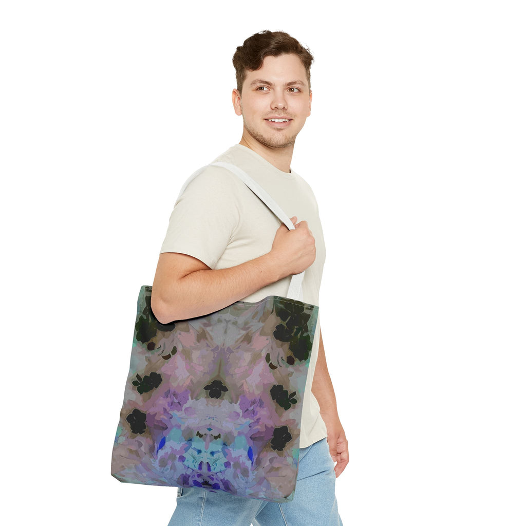 Floral Watercolor Mirror-Print Tote Bag — Pastel Bloom All-Over Print