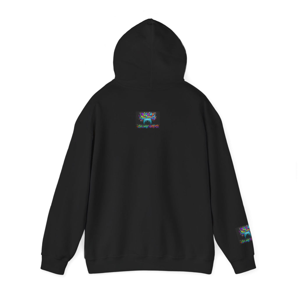 Gaming Hoodie — 'Push My Buttons' Colorful Controller Graphic