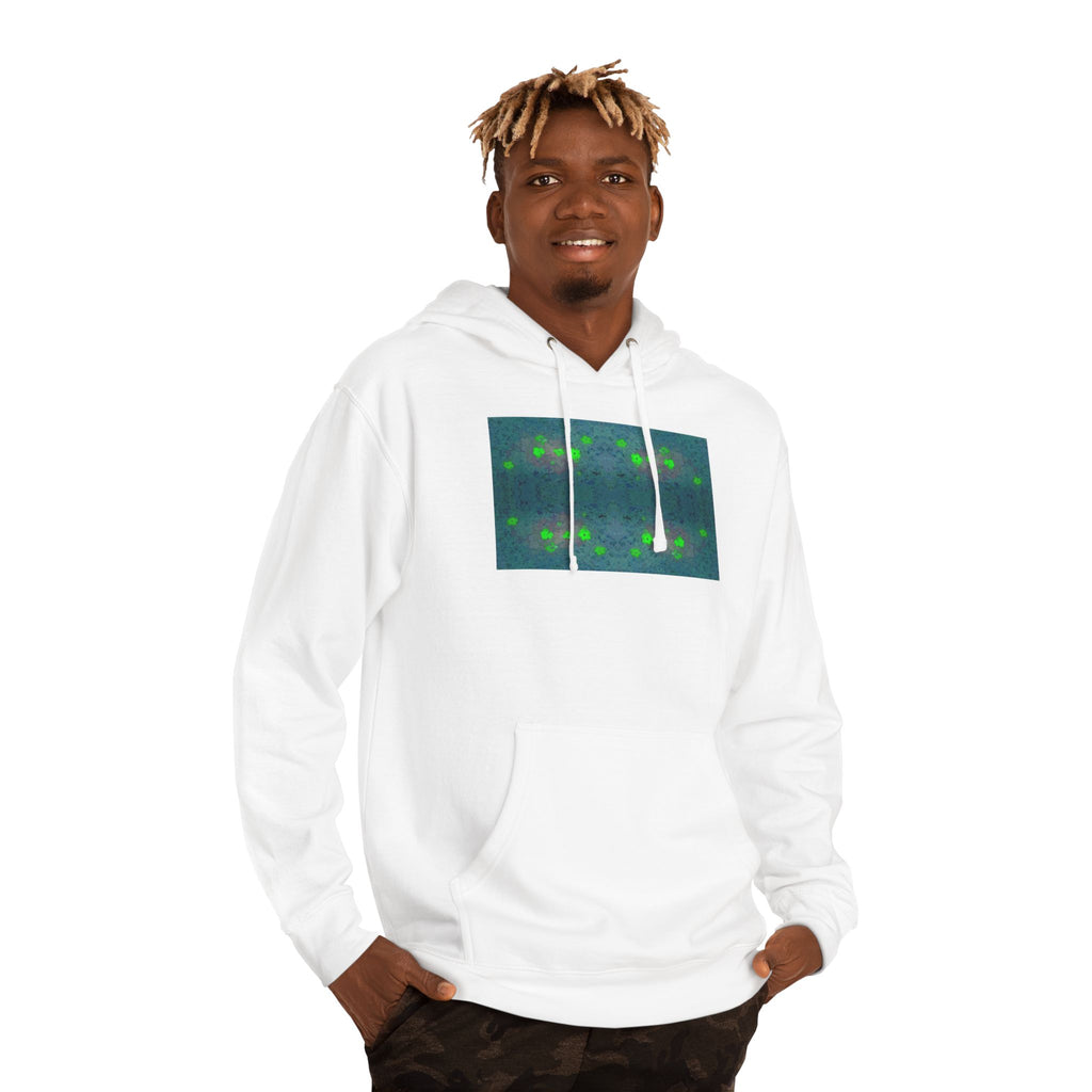 Abstract Neon Geo Hoodie — Green Glowing Pattern Pullover