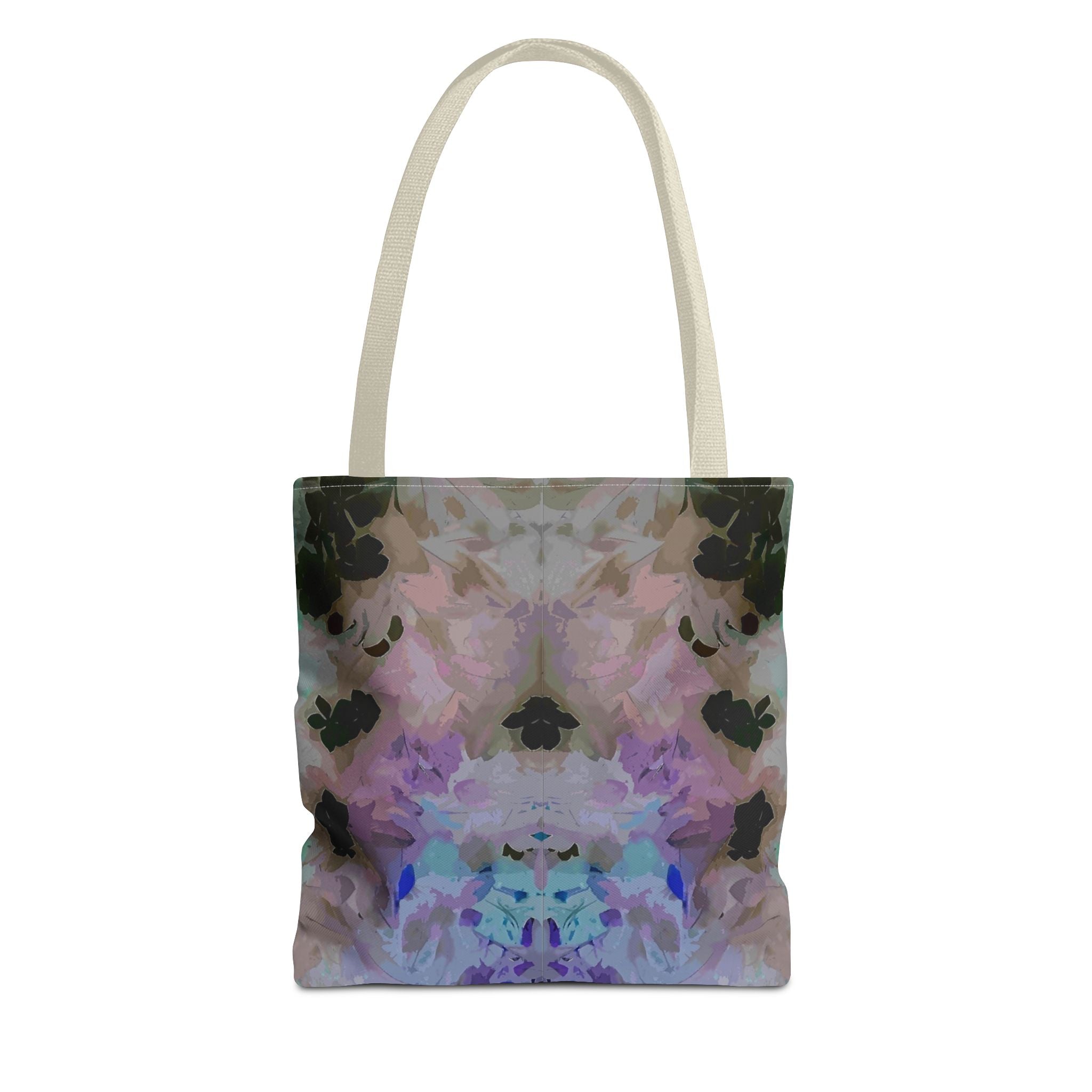 Floral Watercolor Mirror-Print Tote Bag — Pastel Bloom All-Over Print