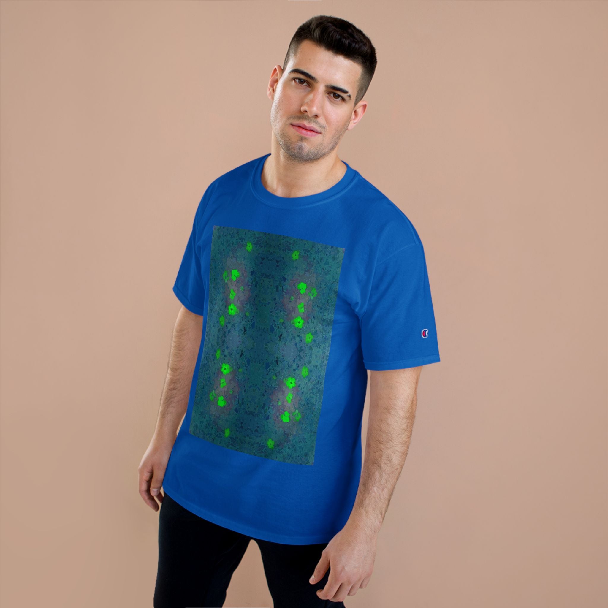 Abstract Green Glow Graphic T-Shirt