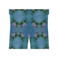 Blue Green Kaleidoscope Women's Biker Shorts — Abstract Floral Activewear