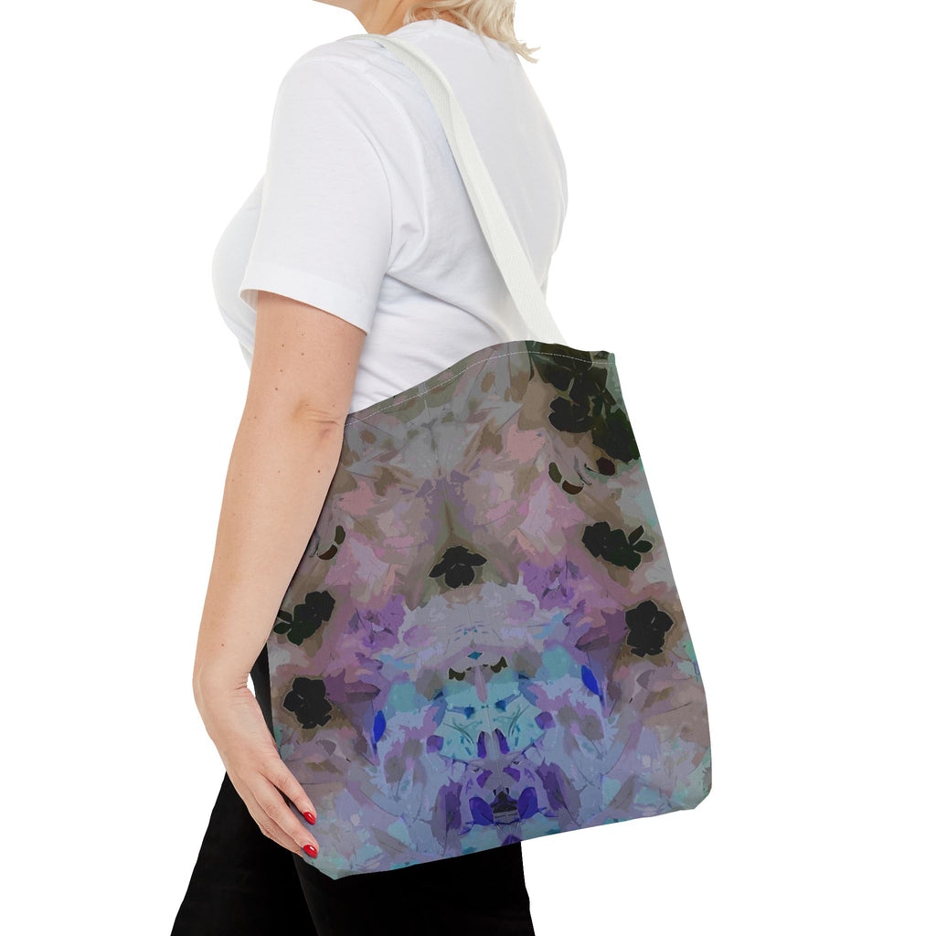 Floral Watercolor Mirror-Print Tote Bag — Pastel Bloom All-Over Print