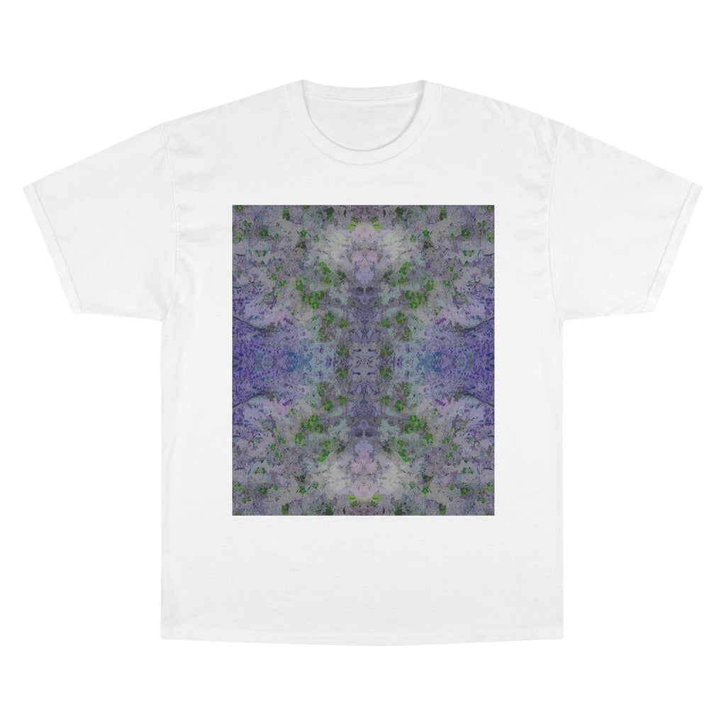 Abstract Floral Kaleidoscope T-Shirt — Purple Green Symmetry Print