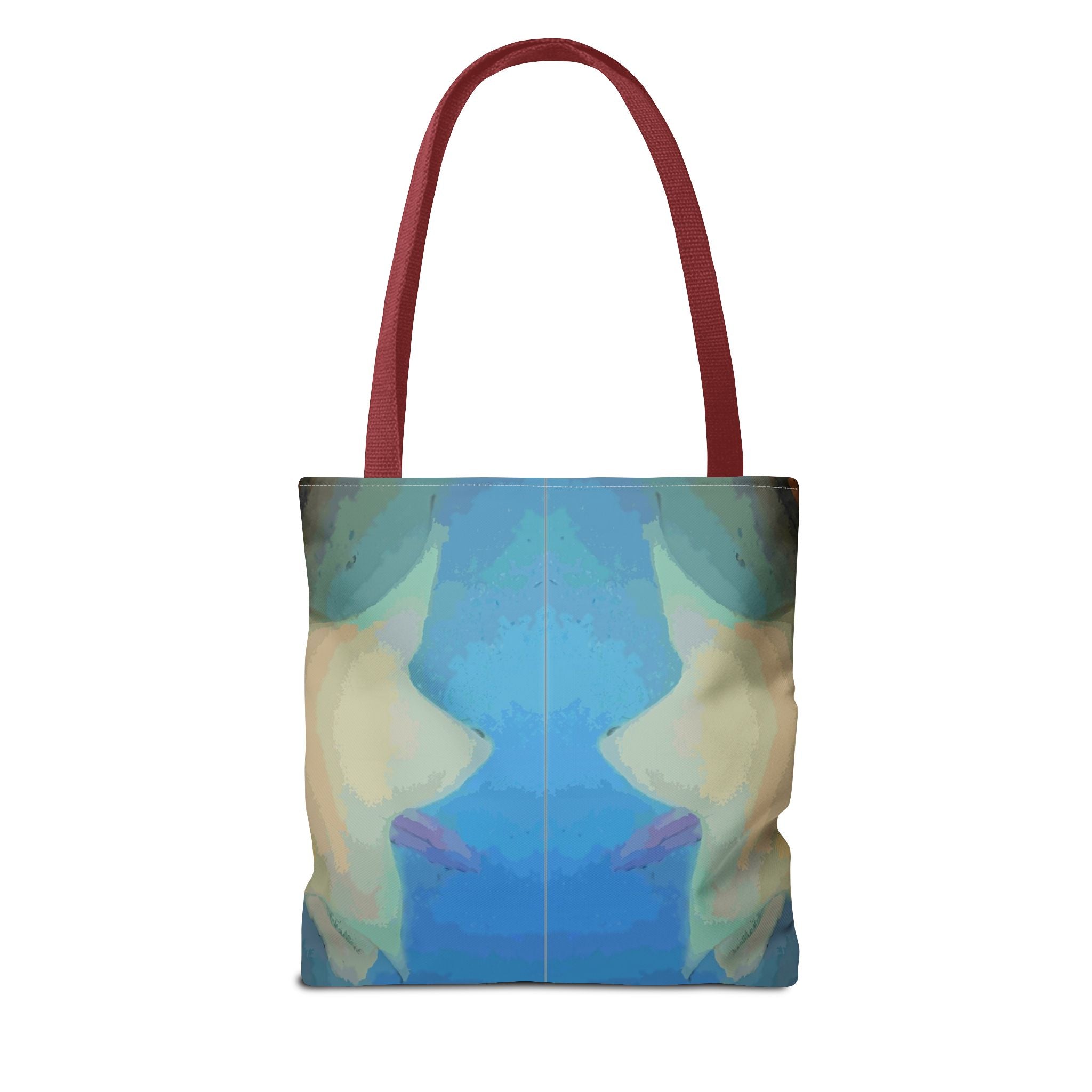 Abstract Blue Mirror Tote Bag – Artistic All-Over Print Beach & Everyday Tote