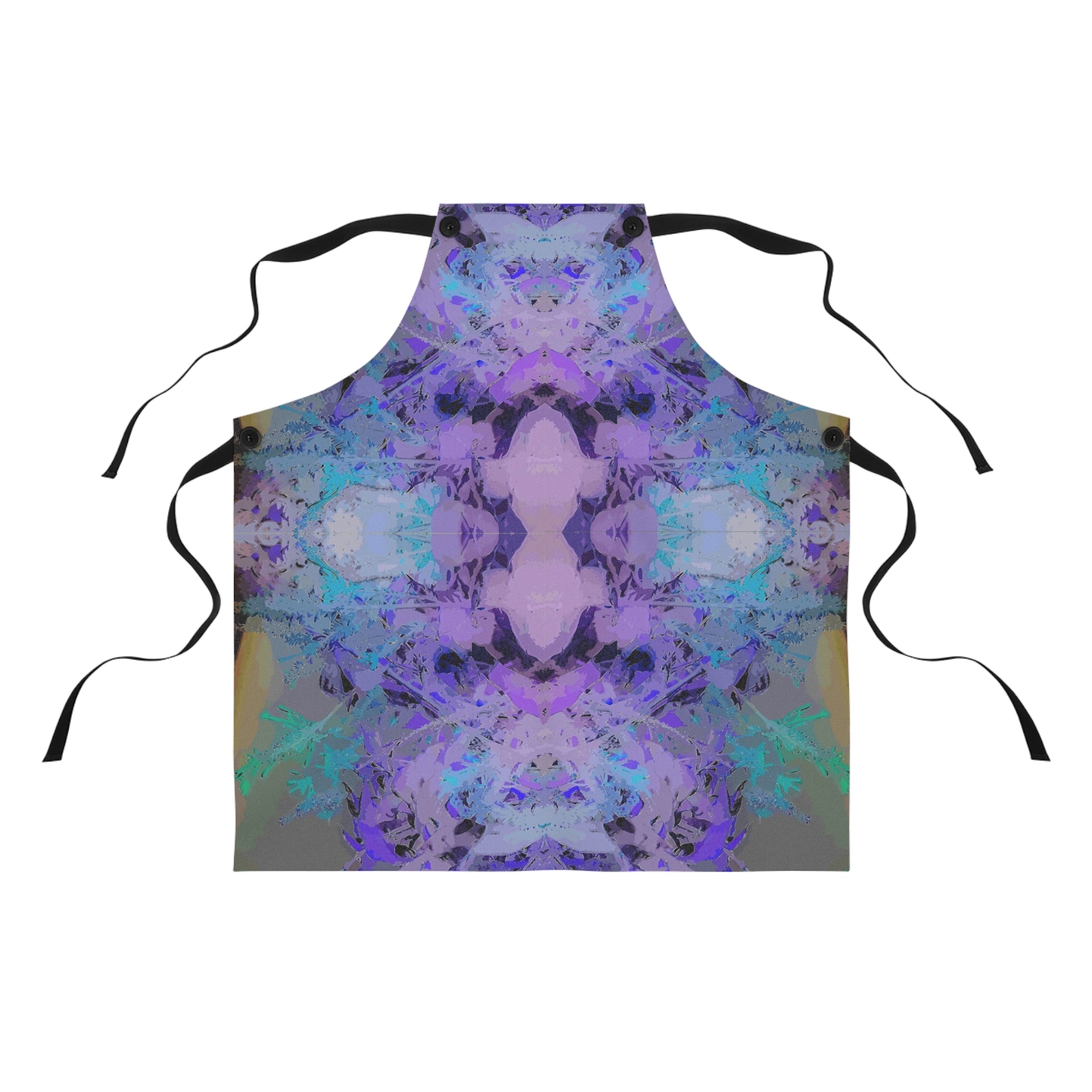 Purple Kaleidoscope Apron — Abstract Watercolor Kitchen Apron
