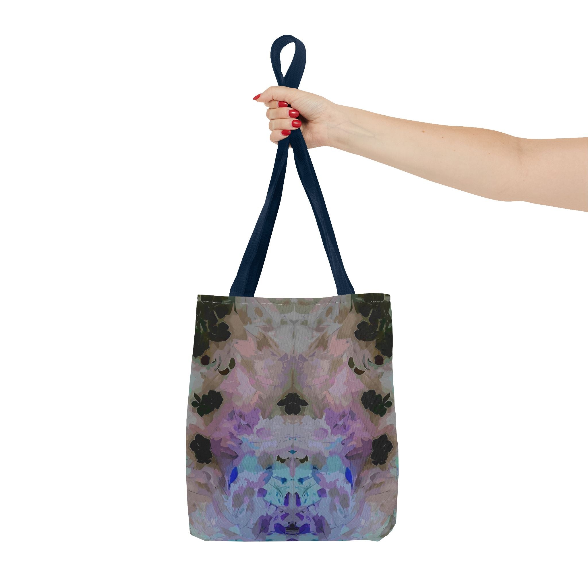 Floral Watercolor Mirror-Print Tote Bag — Pastel Bloom All-Over Print