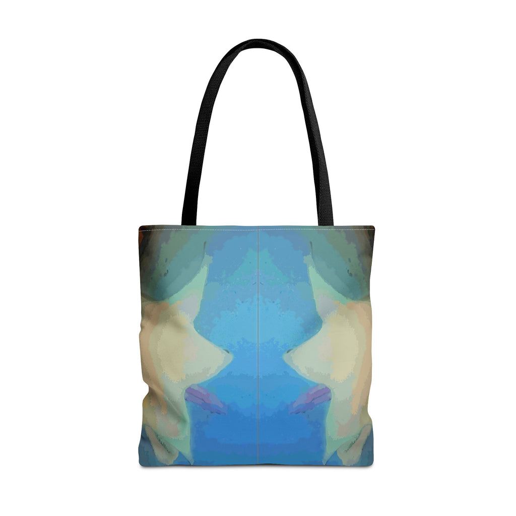 Abstract Blue Mirror Tote Bag – Artistic All-Over Print Beach & Everyday Tote