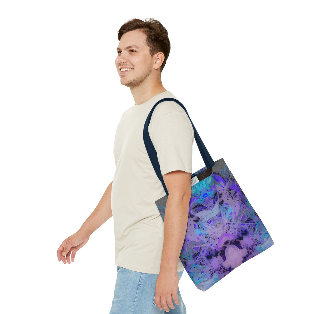 Abstract Purple Blue Mandala Tote Bag — Psychedelic Art AOP Carryall