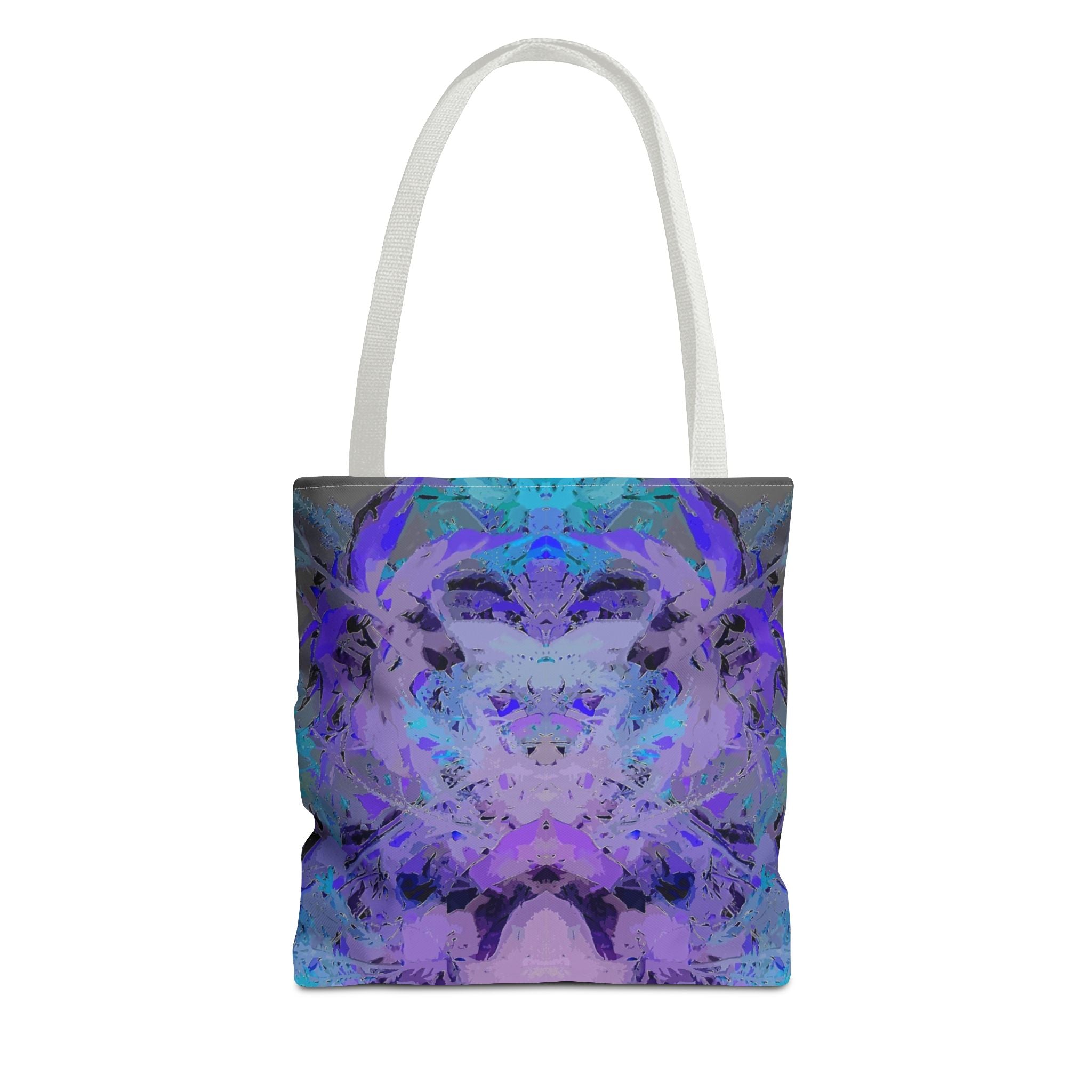 Abstract Purple Blue Mandala Tote Bag — Psychedelic Art AOP Carryall