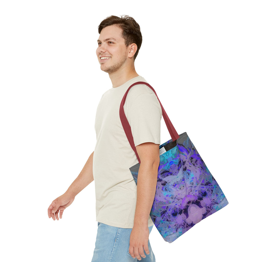 Abstract Purple Blue Mandala Tote Bag — Psychedelic Art AOP Carryall
