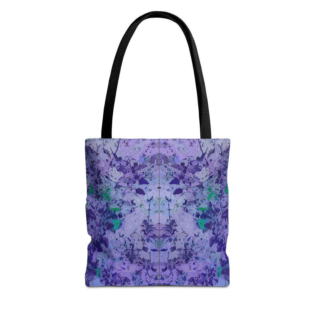Purple Tie-Dye Tote Bag — Abstract Floral Pattern All-Over Print