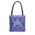 Purple Tie-Dye Tote Bag — Abstract Floral Pattern All-Over Print