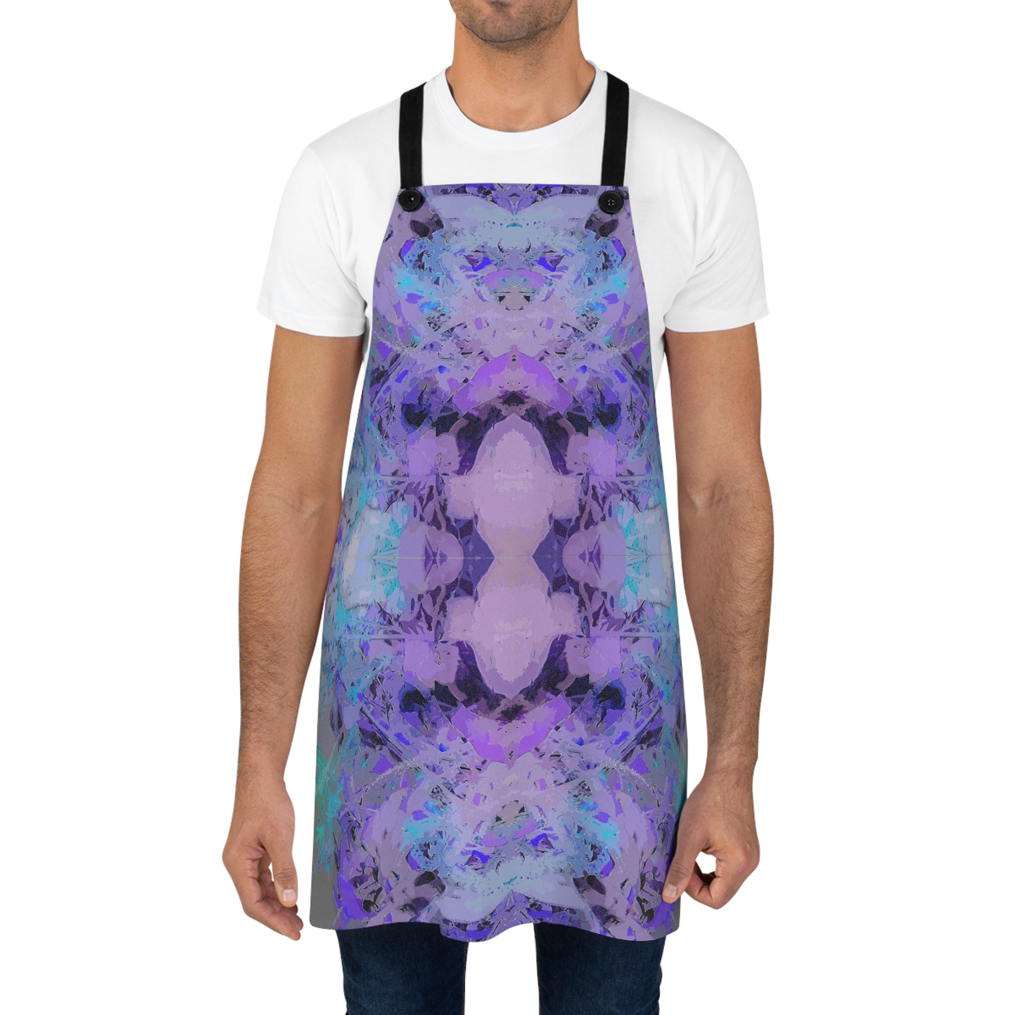 Purple Kaleidoscope Apron — Abstract Watercolor Kitchen Apron