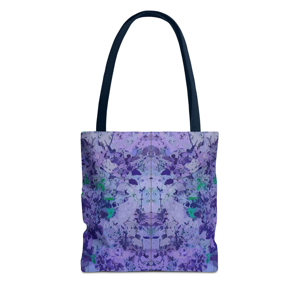 Purple Tie-Dye Tote Bag — Abstract Floral Pattern All-Over Print