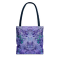 Purple Tie-Dye Tote Bag — Abstract Floral Pattern All-Over Print