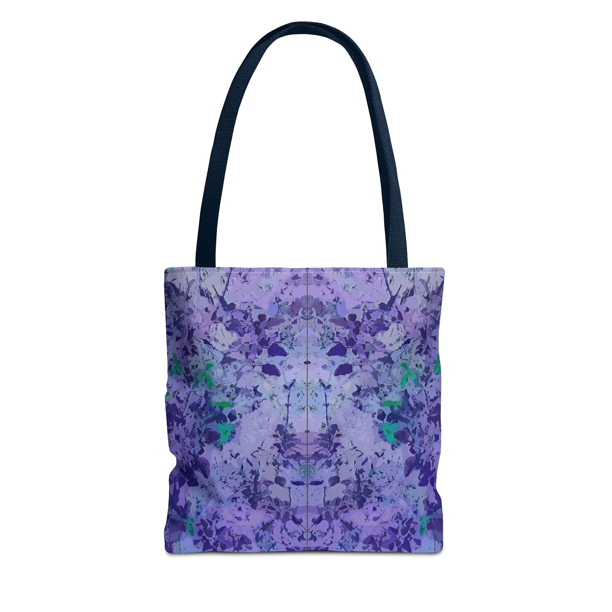 Purple Tie-Dye Tote Bag — Abstract Floral Pattern All-Over Print
