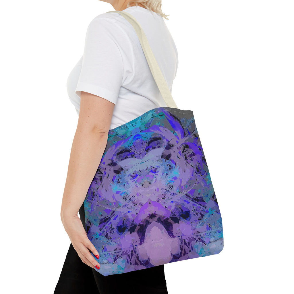 Abstract Purple Blue Mandala Tote Bag — Psychedelic Art AOP Carryall