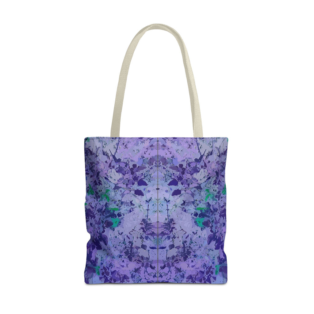 Purple Tie-Dye Tote Bag — Abstract Floral Pattern All-Over Print