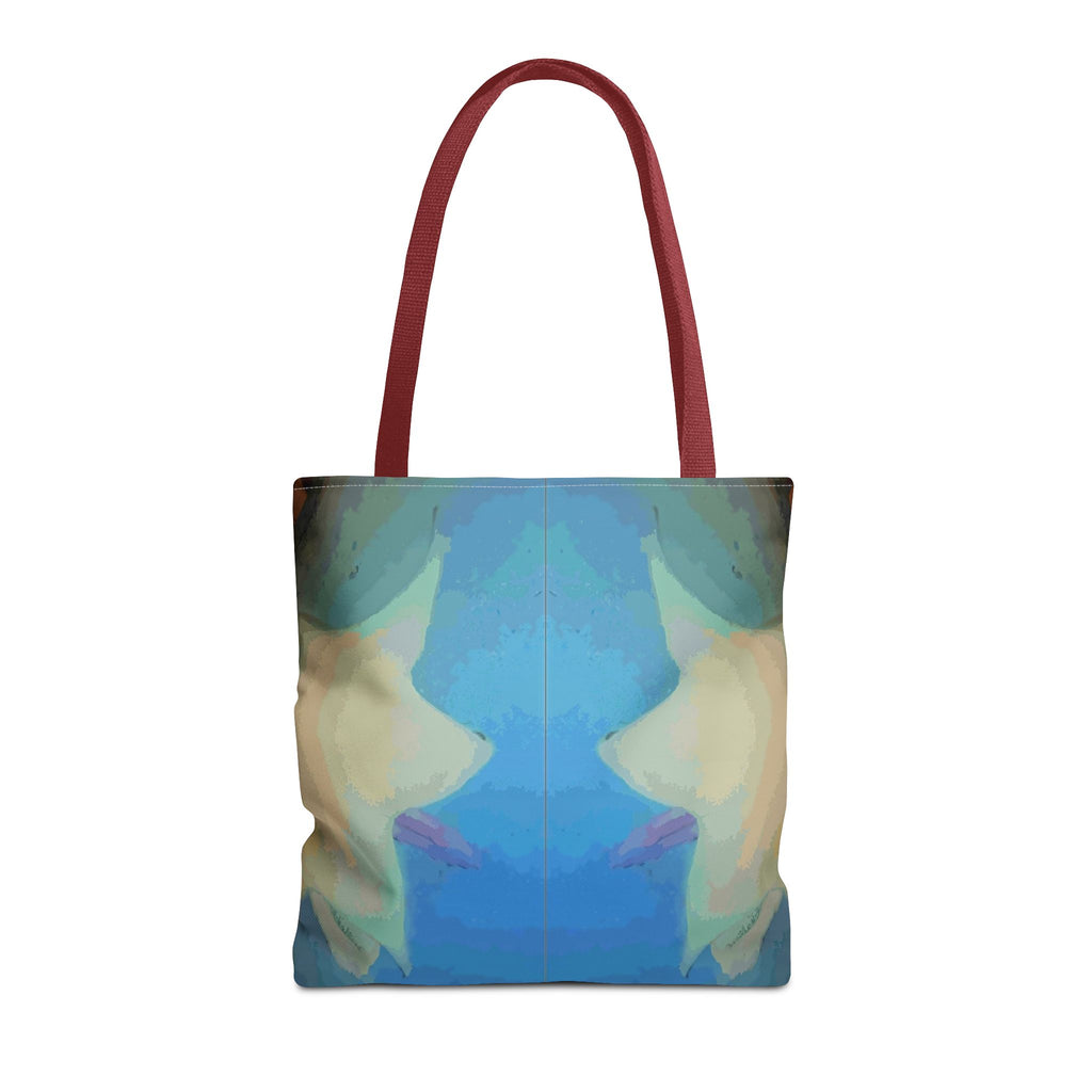 Abstract Blue Mirror Tote Bag – Artistic All-Over Print Beach & Everyday Tote