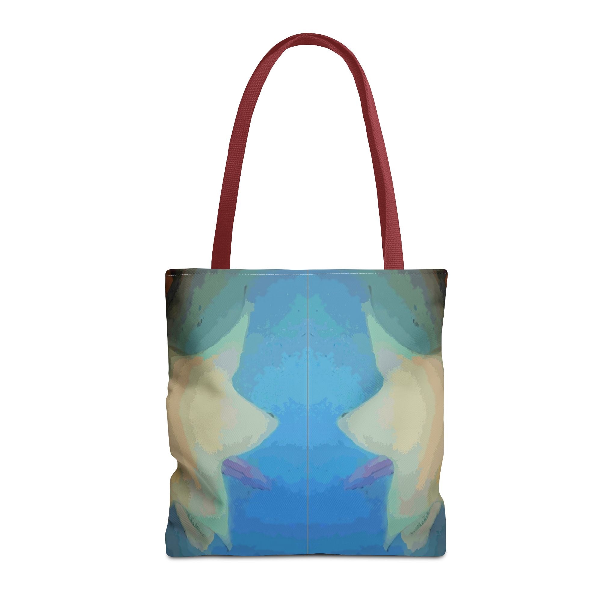 Abstract Blue Mirror Tote Bag – Artistic All-Over Print Beach & Everyday Tote