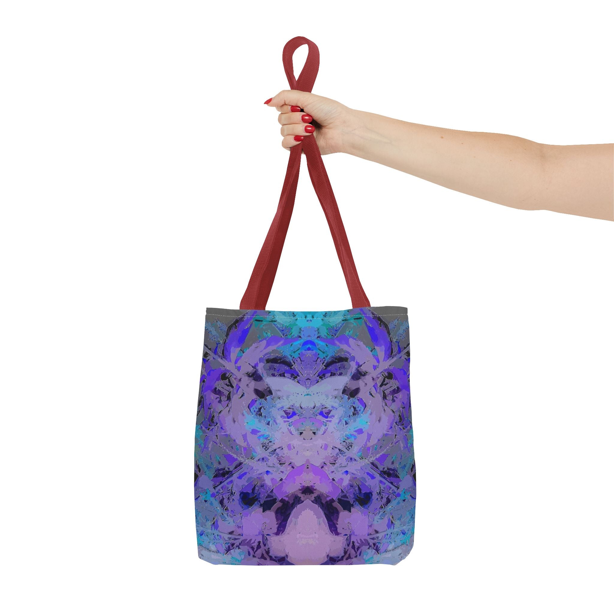 Abstract Purple Blue Mandala Tote Bag — Psychedelic Art AOP Carryall