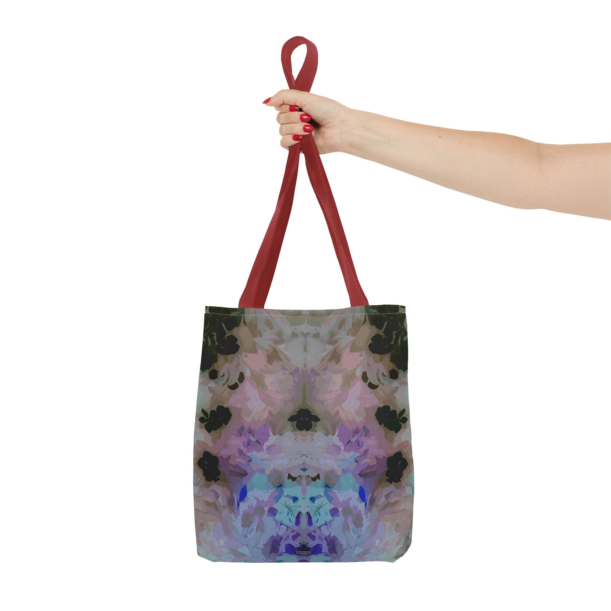 Floral Watercolor Mirror-Print Tote Bag — Pastel Bloom All-Over Print