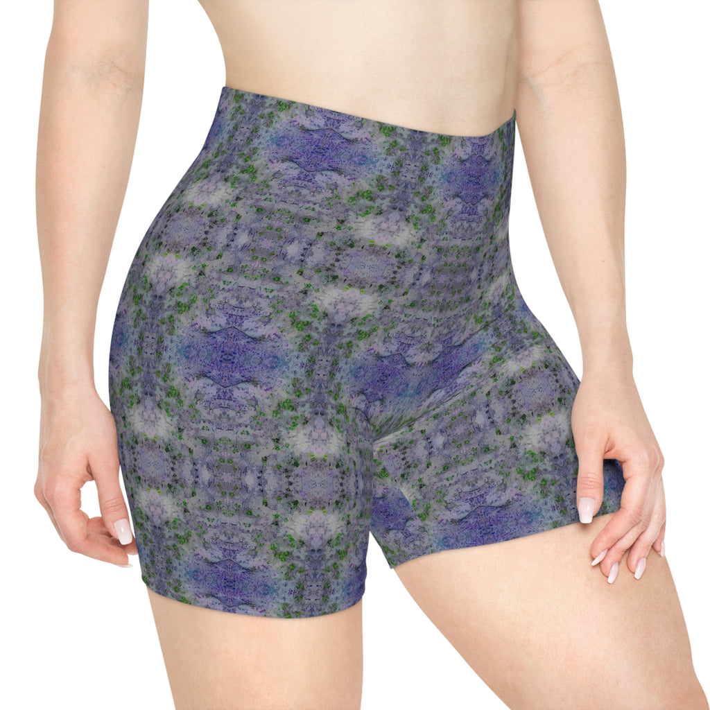 Floral Kaleidoscope Women's Biker Shorts — Purple Patterned Activewear