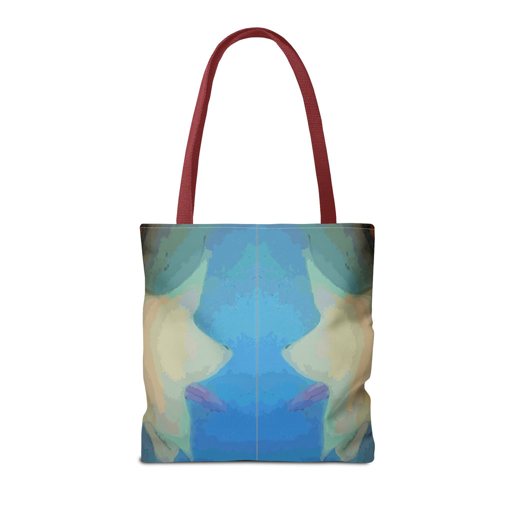 Abstract Blue Mirror Tote Bag – Artistic All-Over Print Beach & Everyday Tote
