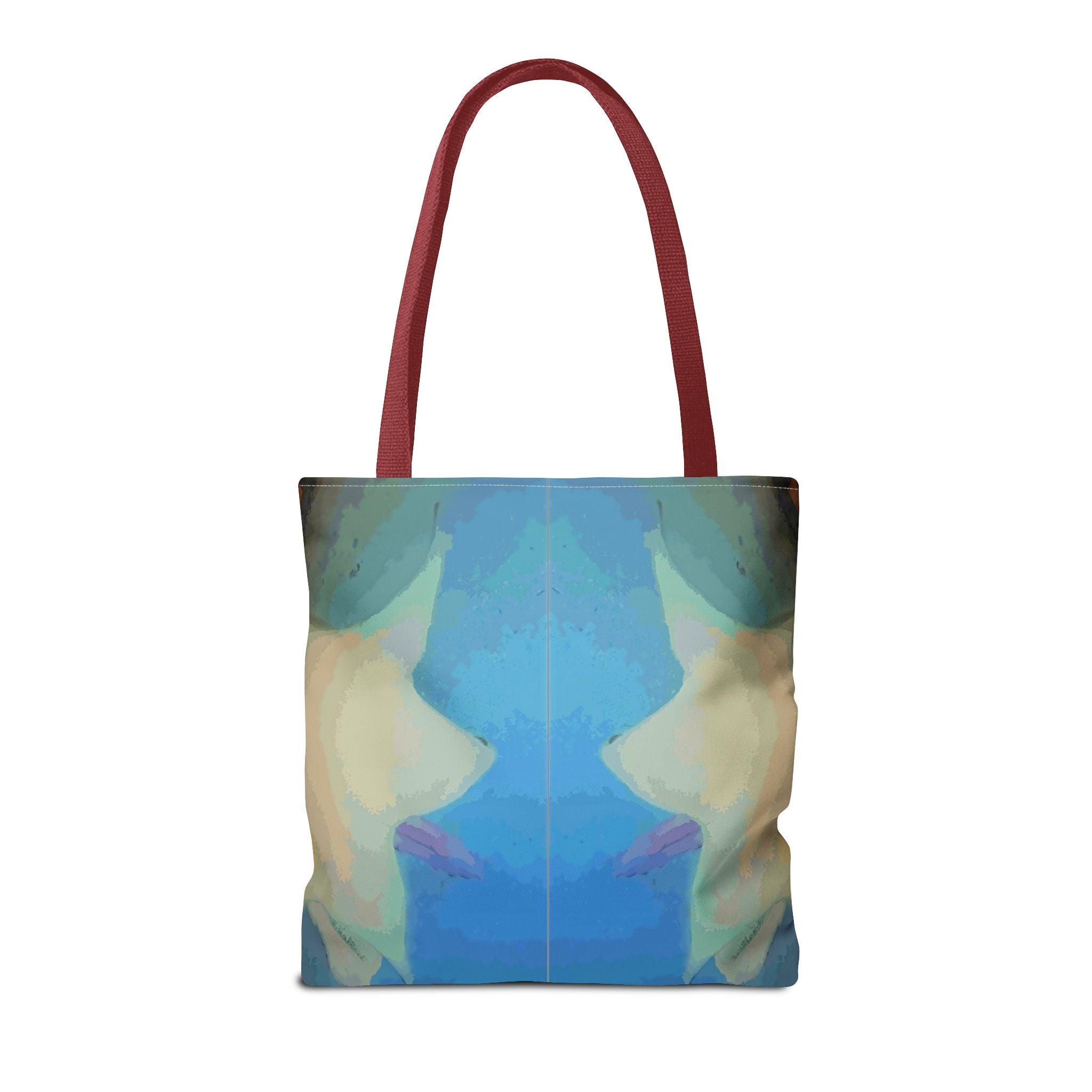 Abstract Blue Mirror Tote Bag – Artistic All-Over Print Beach & Everyday Tote