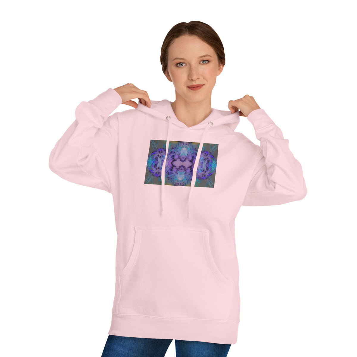 Psychedelic Kaleidoscope Hoodie — Abstract Purple Blue Art Sweatshirt