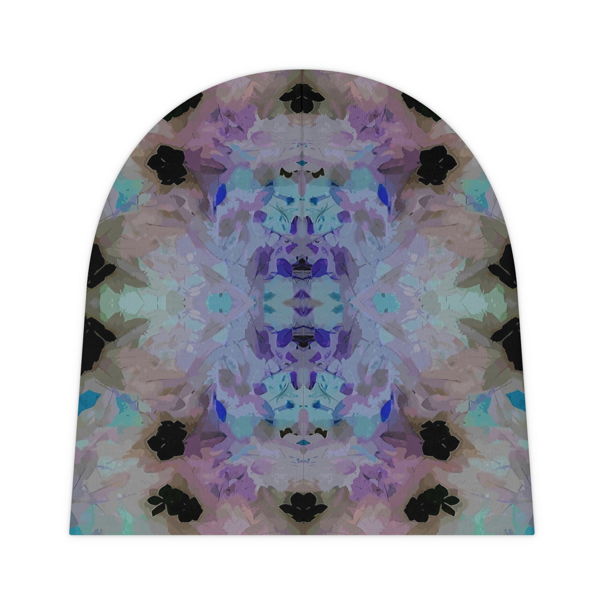 Floral Kaleidoscope Baby Beanie — Pastel Pattern Infant Hat