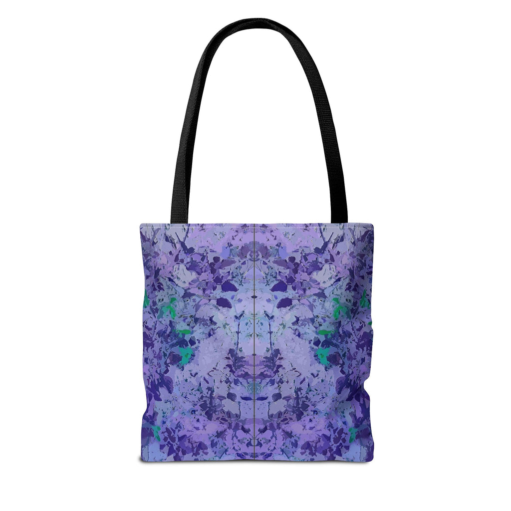 Purple Tie-Dye Tote Bag — Abstract Floral Pattern All-Over Print