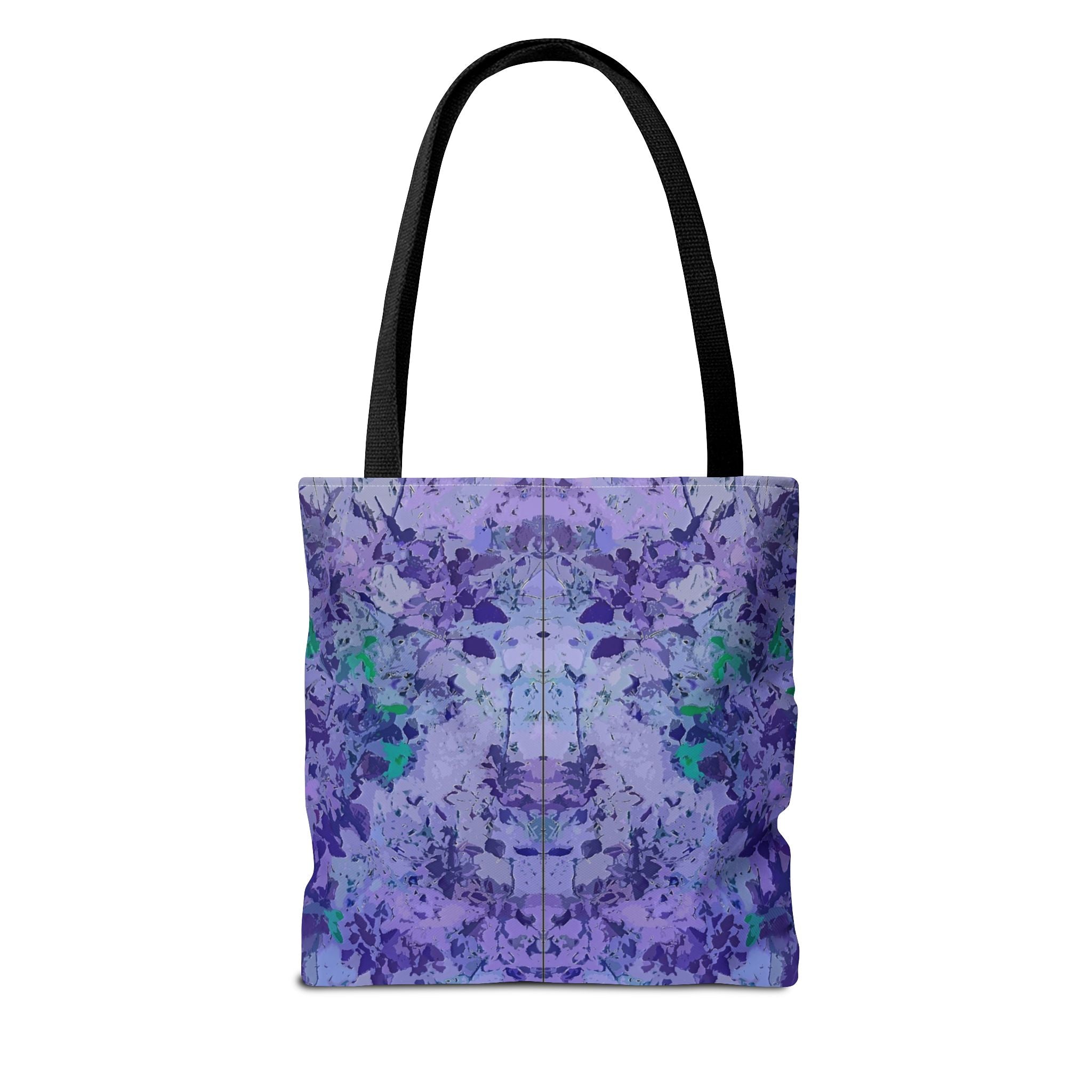 Purple Tie-Dye Tote Bag — Abstract Floral Pattern All-Over Print
