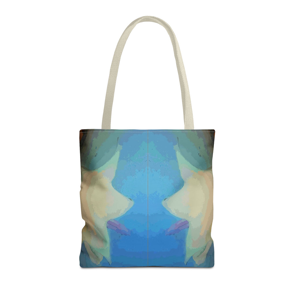 Abstract Blue Mirror Tote Bag – Artistic All-Over Print Beach & Everyday Tote
