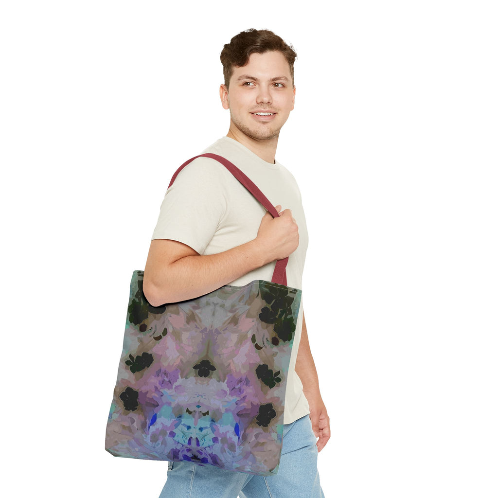 Floral Watercolor Mirror-Print Tote Bag — Pastel Bloom All-Over Print