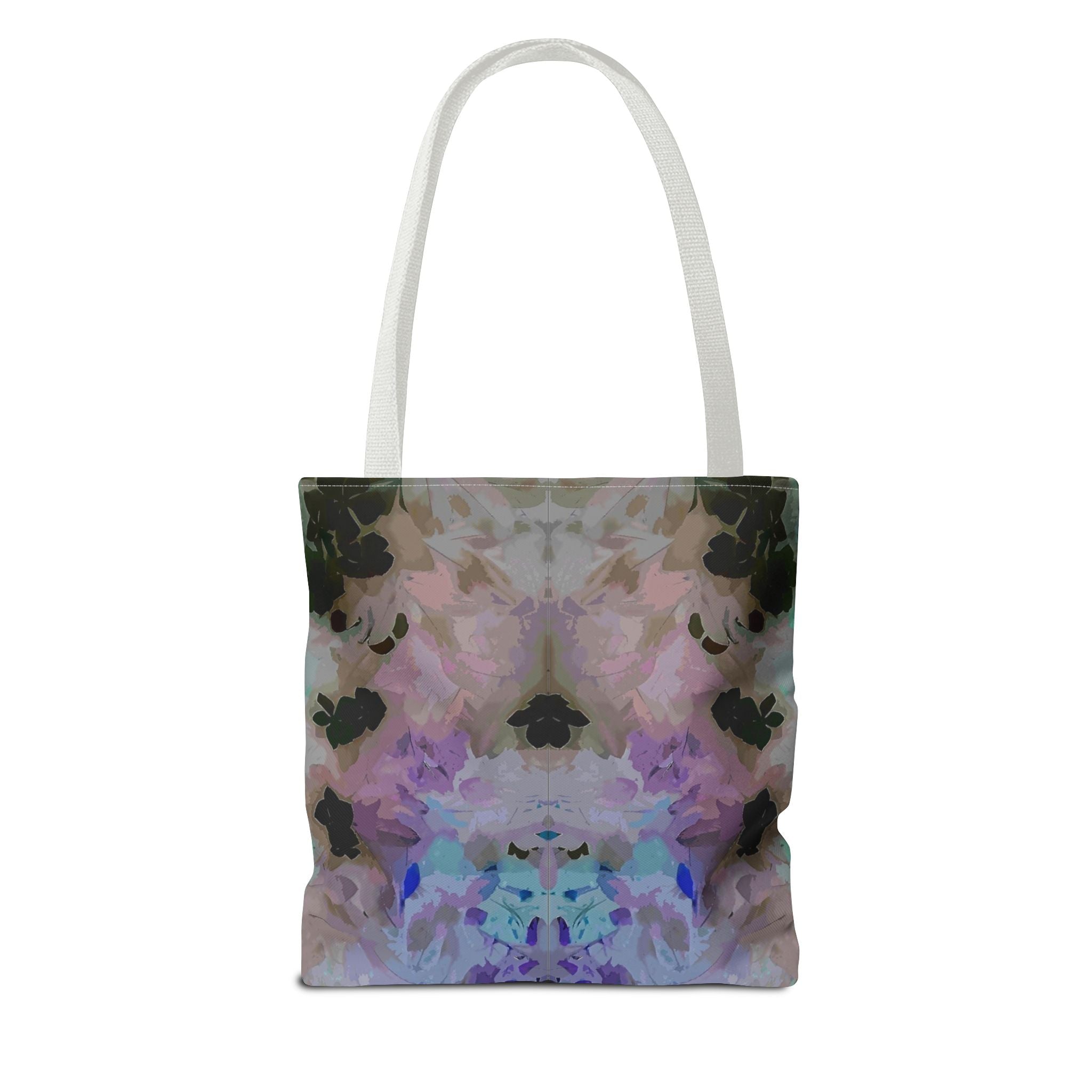 Floral Watercolor Mirror-Print Tote Bag — Pastel Bloom All-Over Print