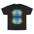 Abstract Blue Floral T-Shirt — Symmetrical Kaleidoscope Art Tee