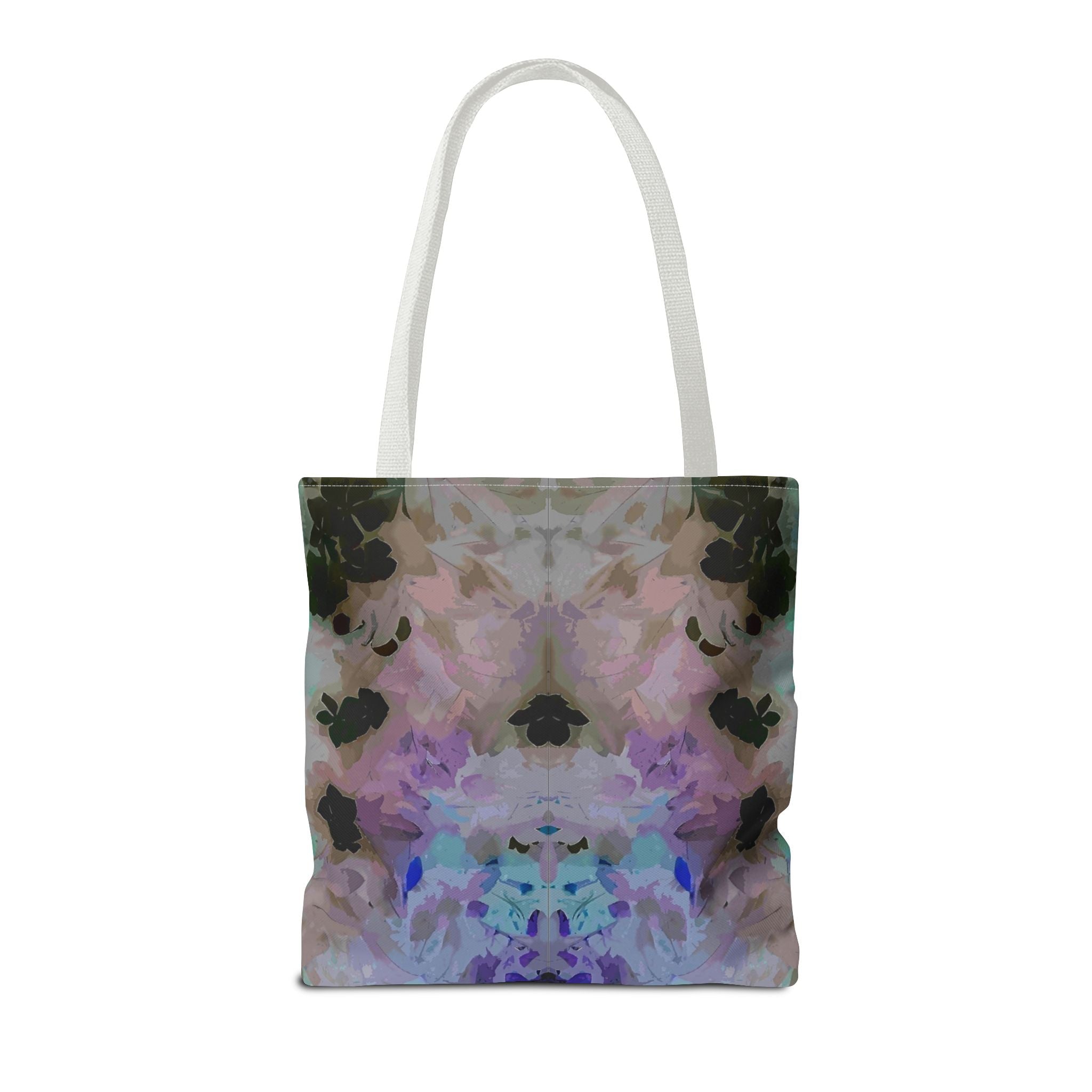 Floral Watercolor Mirror-Print Tote Bag — Pastel Bloom All-Over Print