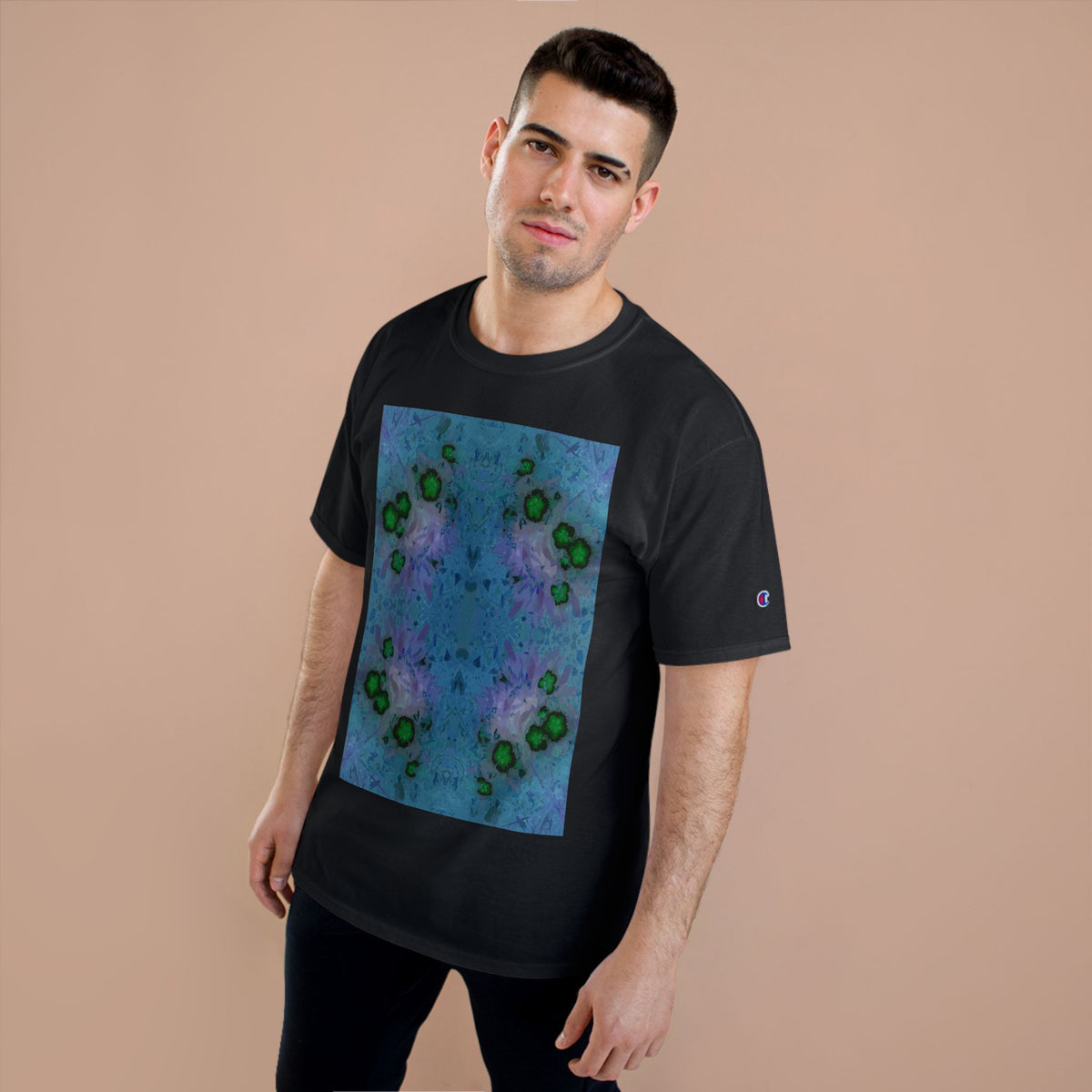 Abstract Blue-Green Kaleidoscope T-Shirt