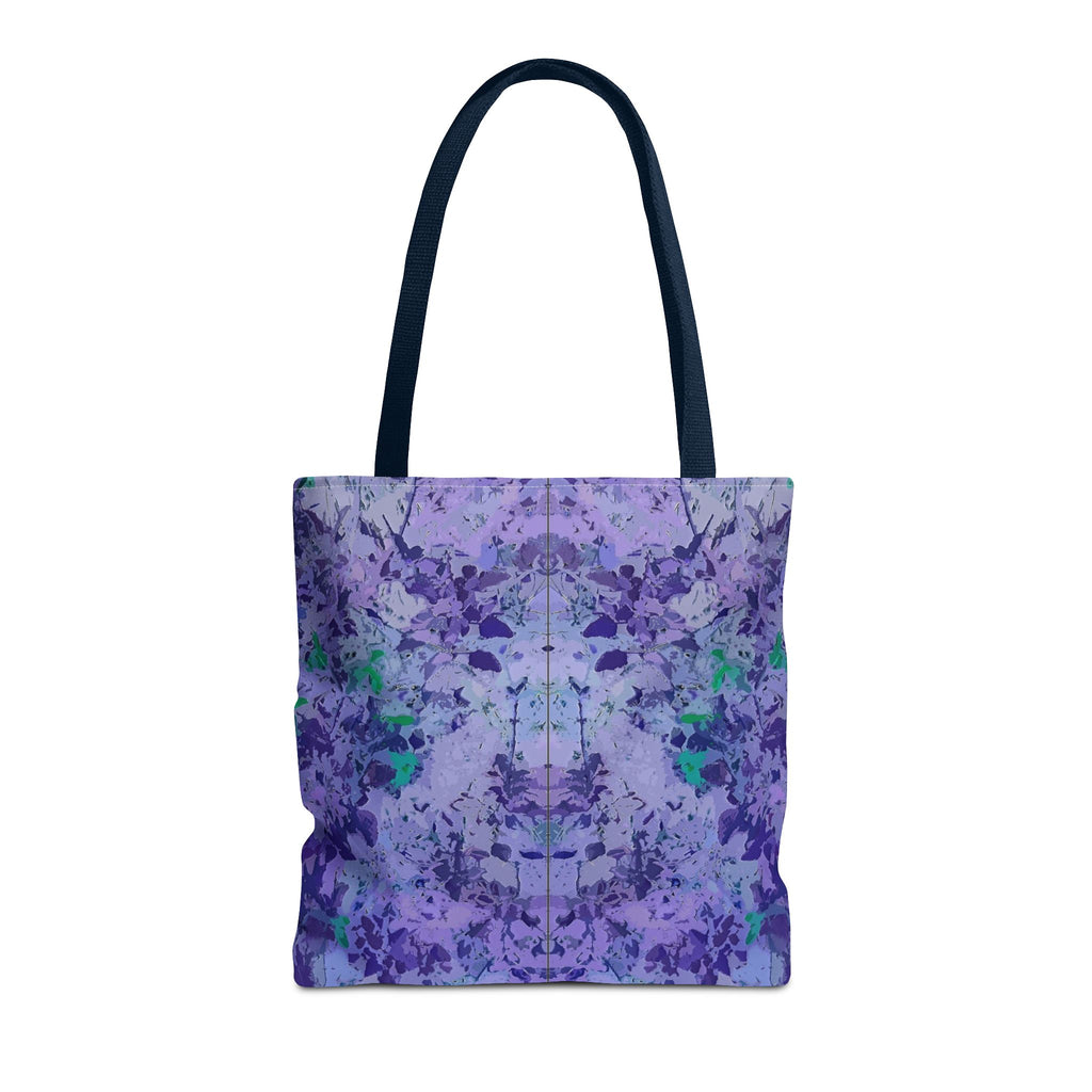 Purple Tie-Dye Tote Bag — Abstract Floral Pattern All-Over Print