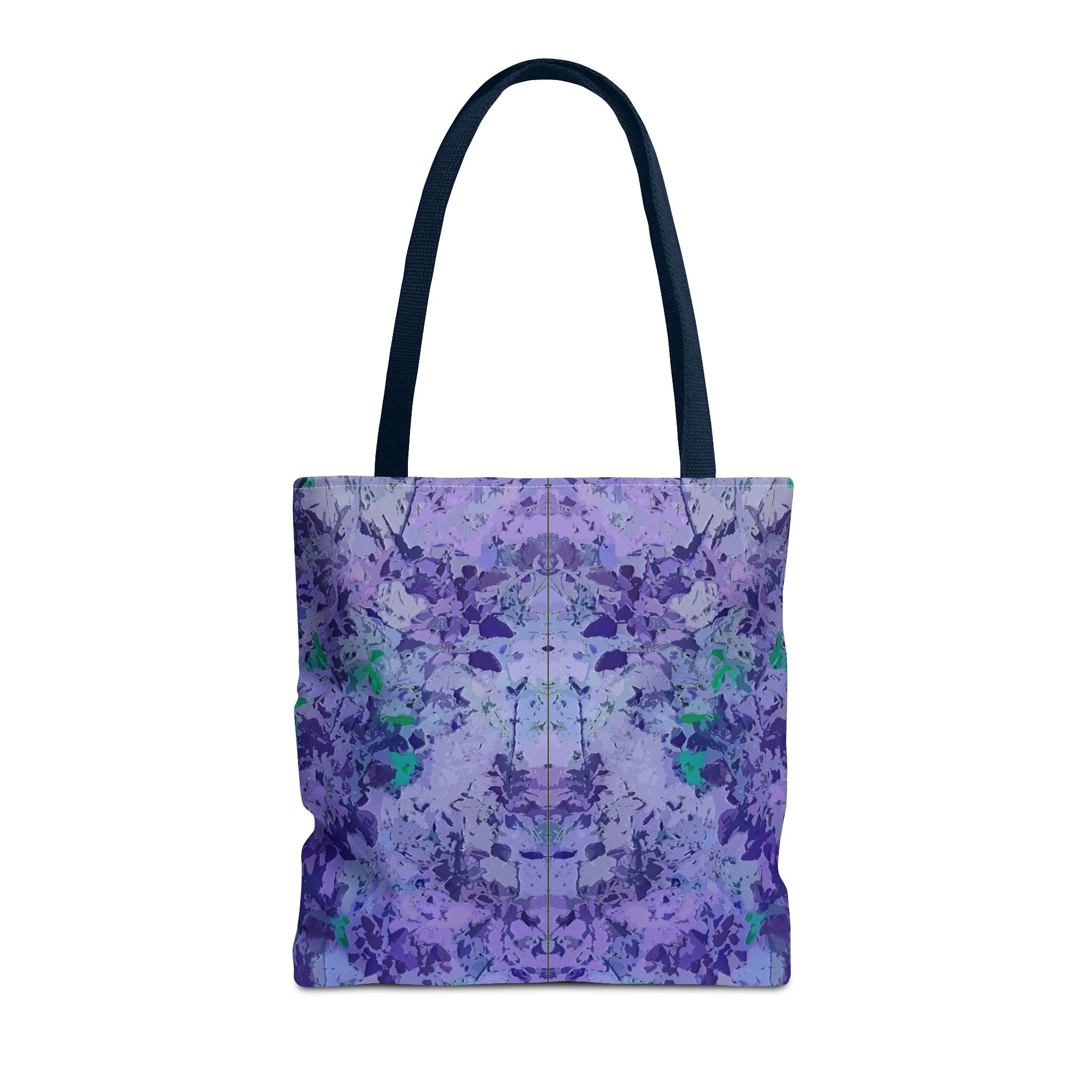 Purple Tie-Dye Tote Bag — Abstract Floral Pattern All-Over Print