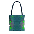 Green Teal Abstract Kaleidoscope Tote Bag