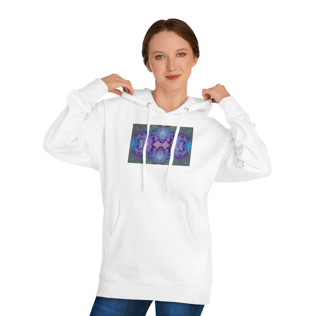 Psychedelic Kaleidoscope Hoodie — Abstract Purple Blue Art Sweatshirt