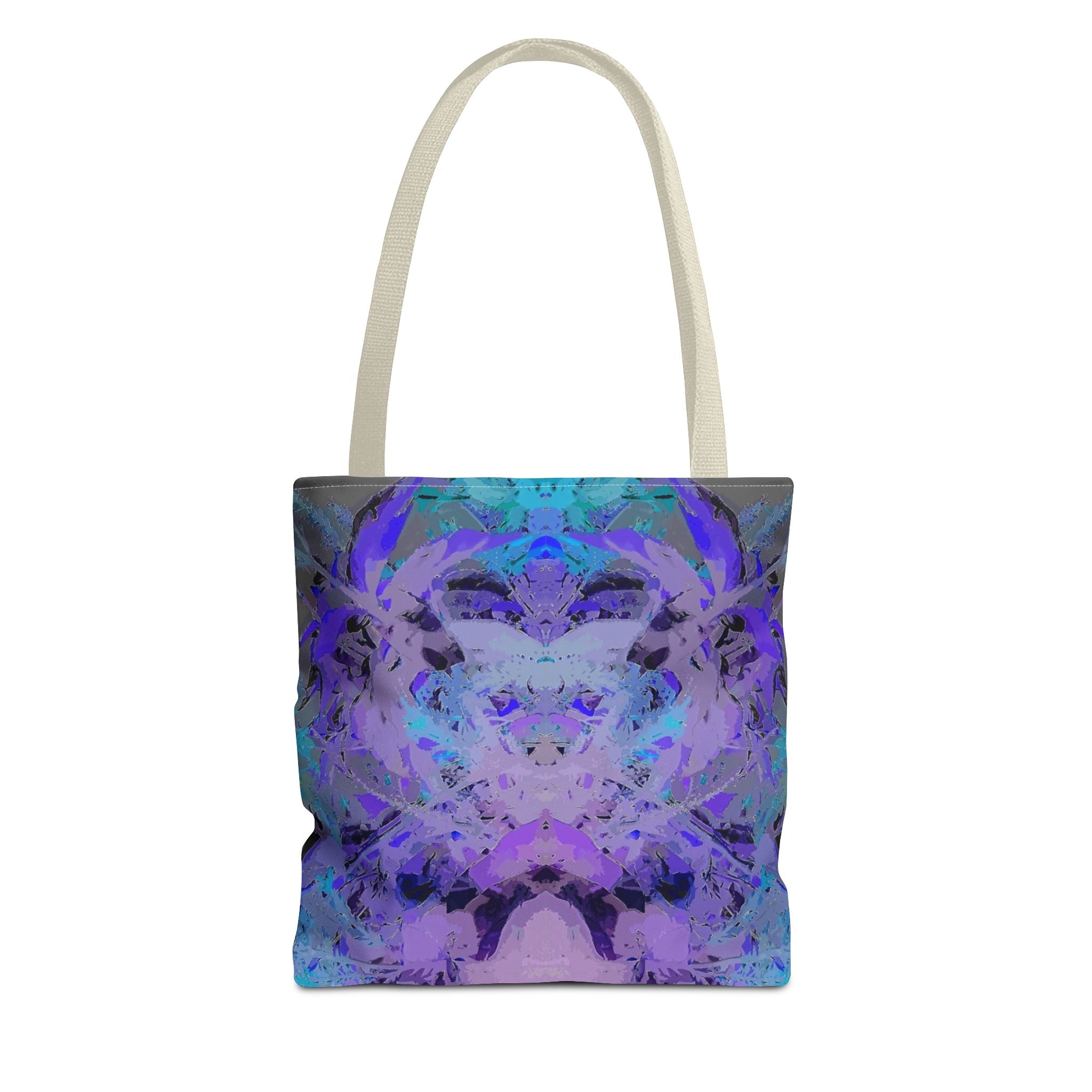 Abstract Purple Blue Mandala Tote Bag — Psychedelic Art AOP Carryall