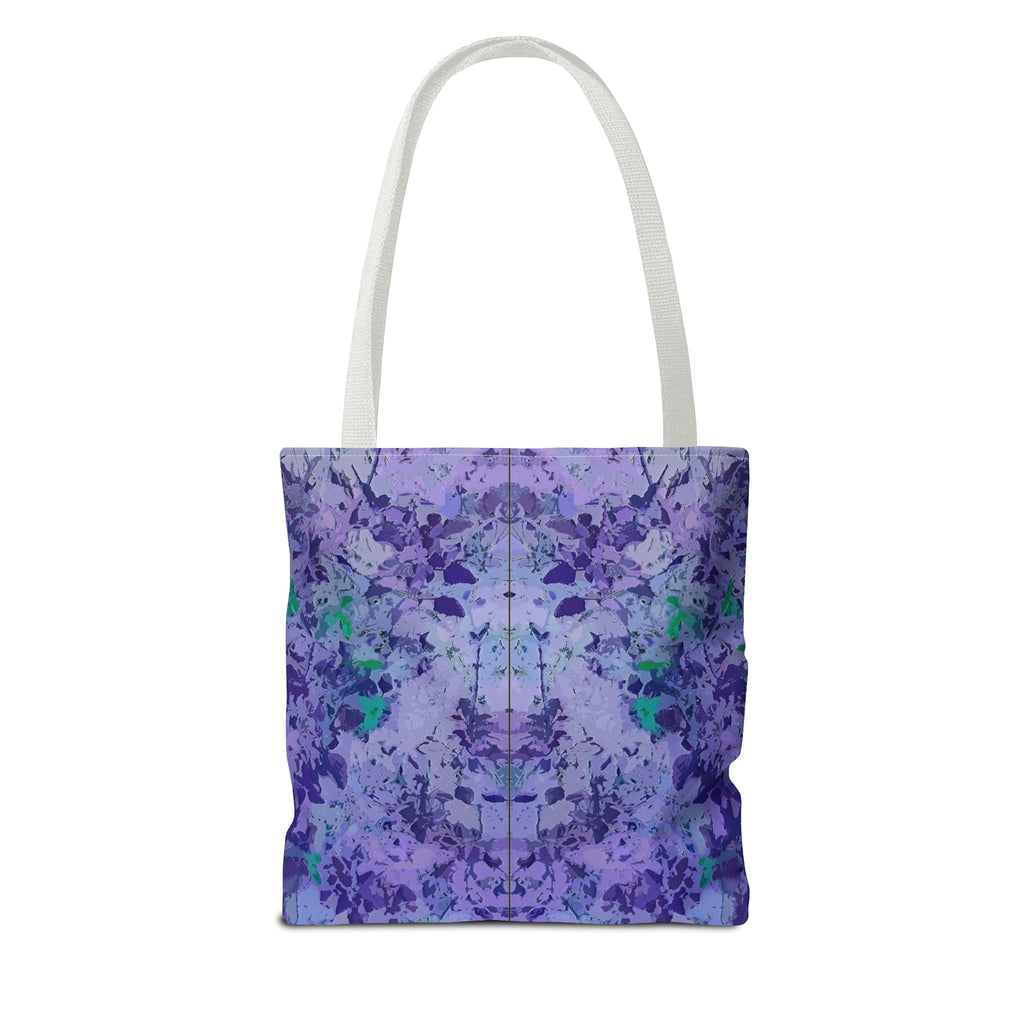 Purple Tie-Dye Tote Bag — Abstract Floral Pattern All-Over Print