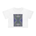 Floral Tie-Dye Crop Tee — Purple Green Abstract Garden Print