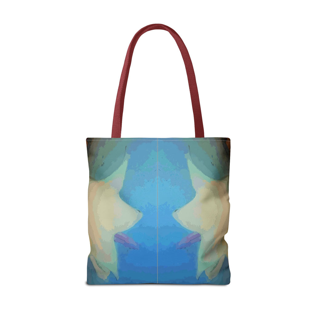 Abstract Blue Mirror Tote Bag – Artistic All-Over Print Beach & Everyday Tote