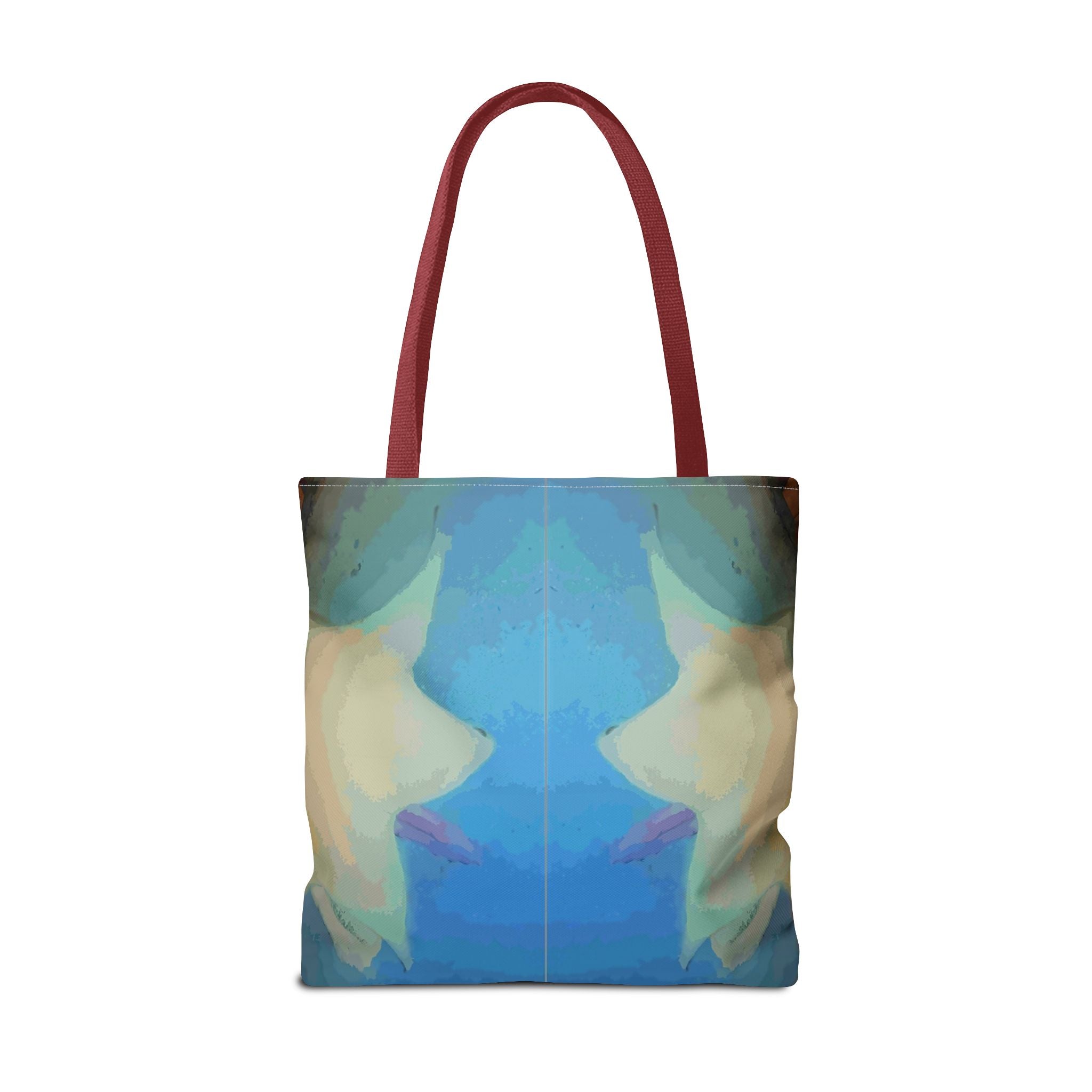 Abstract Blue Mirror Tote Bag – Artistic All-Over Print Beach & Everyday Tote