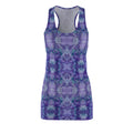 Purple Tie-Dye Racerback Dress — Boho Floral All-Over Print